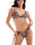 [ASOS DESIGN] ASOS DESIGN Mindy high leg hipster bikini bottoms in leopard-Multi 6 Animal leopard