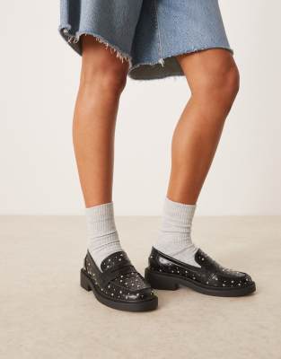 ASOS DESIGN - Minerva - Mocassins à clous - Noir