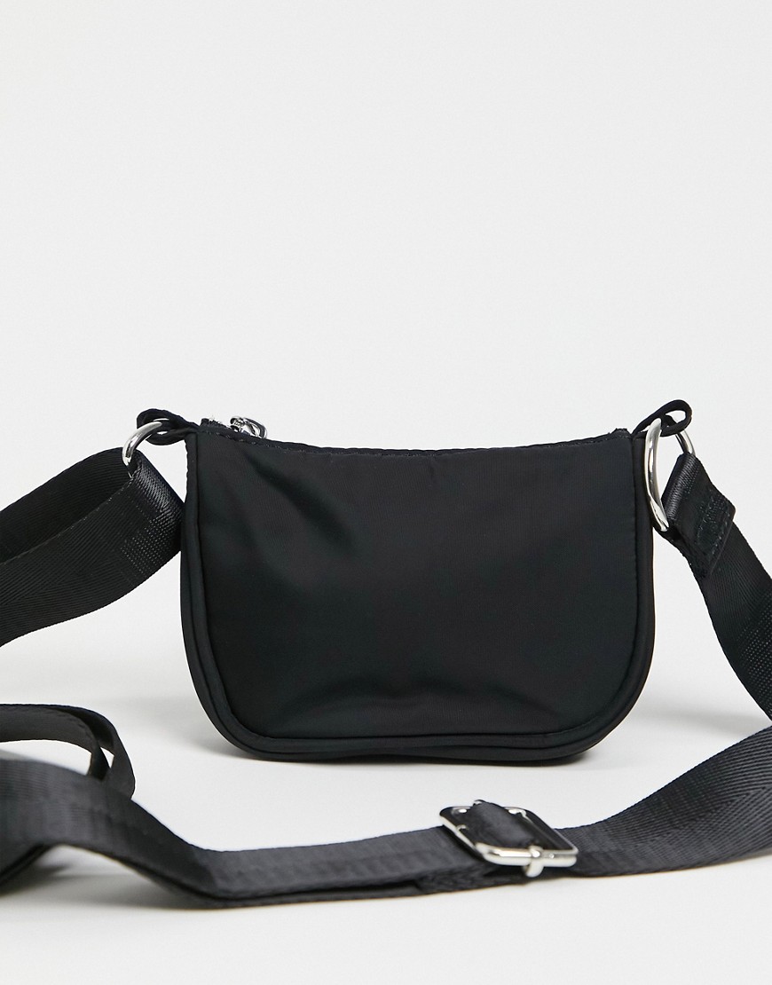 ASOS DESIGN mini 90's cross body bag in black nylon