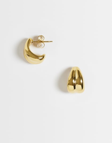ASOS DESIGN - mini aros de acero inoxidable impermeables en tono dorado - view 1