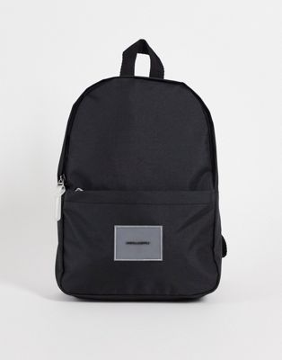 ASOS DESIGN mini backpack with rubber details in black