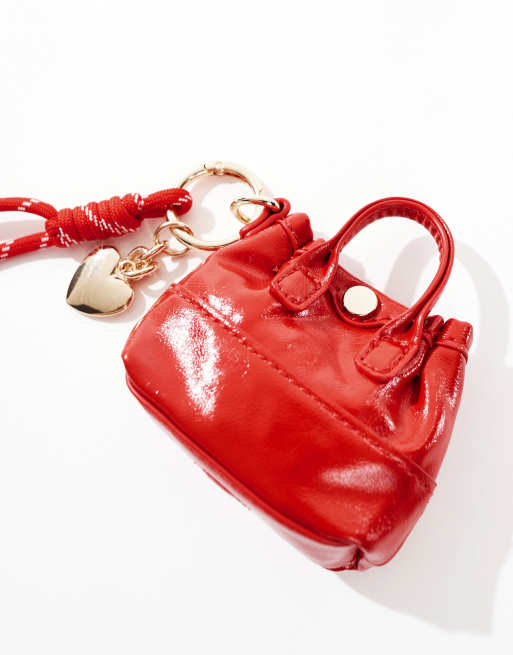 ASOS DESIGN mini bag charm in red, 4 of 4