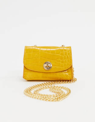 yellow croc purse