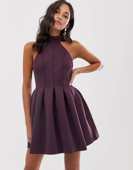 ASOS DESIGN Mini Ballkleid mit Neckholder und Ziern hten ASOS
