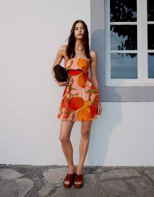 ASOS DESIGN - Mini bandeau-jurk met omslag in fruitprint, 4 van 4