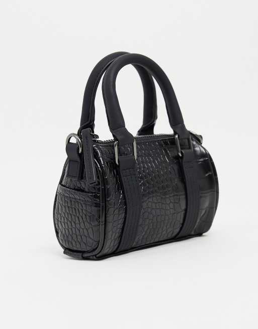 Black best sale barrel handbag