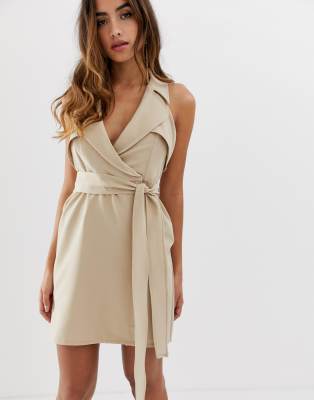 ASOS DESIGN mini belted trench dress in 