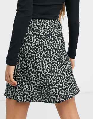 animal print slip skirt