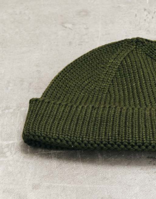 ASOS DESIGN - Mini bonnet de pêcheur en maille côtelée - Kaki, 4 de 5