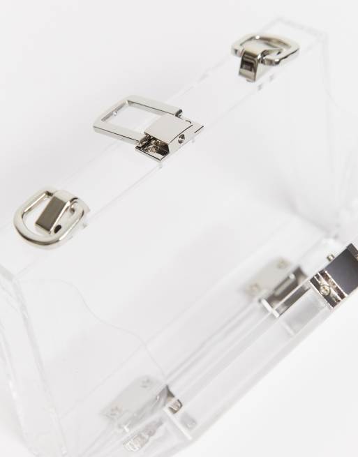 ASOS DESIGN box bag in silver