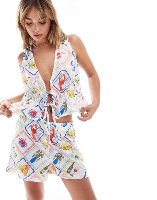 ASOS DESIGN mini boxer shorts in summer food print (part of a set)