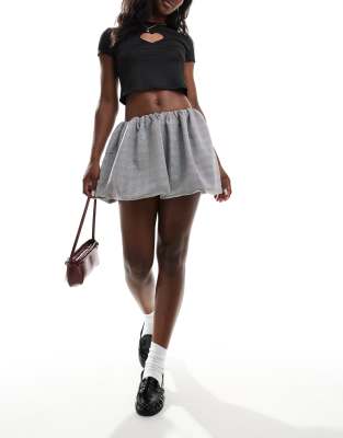 Asos Design Mini Bubble Skirt In Check-multi