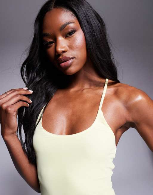 ASOS DESIGN Mini cami-jurk van mesh met super lage ronde hals in