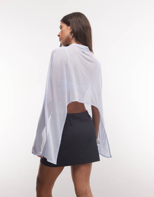 ASOS DESIGN mini cape bralet 2-in-1 top in baby blue, 4 of 4