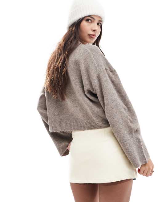 ASOS DESIGN - Mini cargorok met leerlook in ivoorwit, 2 van 5
