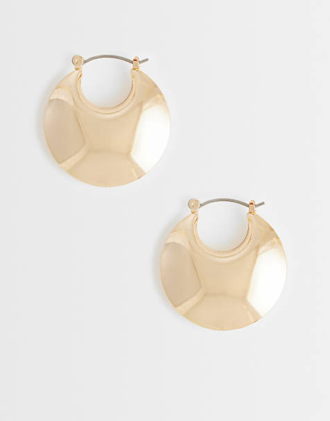 ASOS DESIGN mini chubby hoop earrings in gold tone - view 1