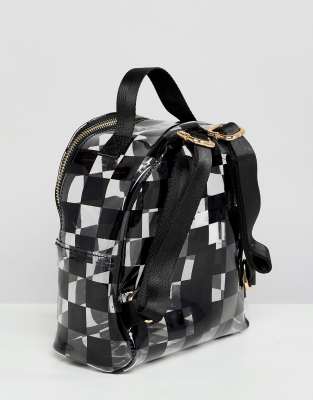 vans clear checkered backpack