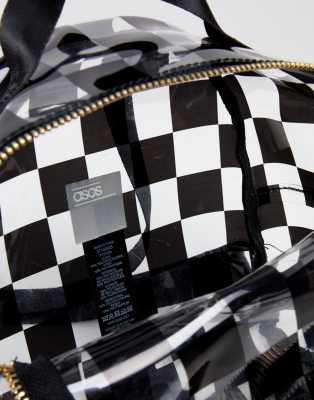 vans clear checkered backpack