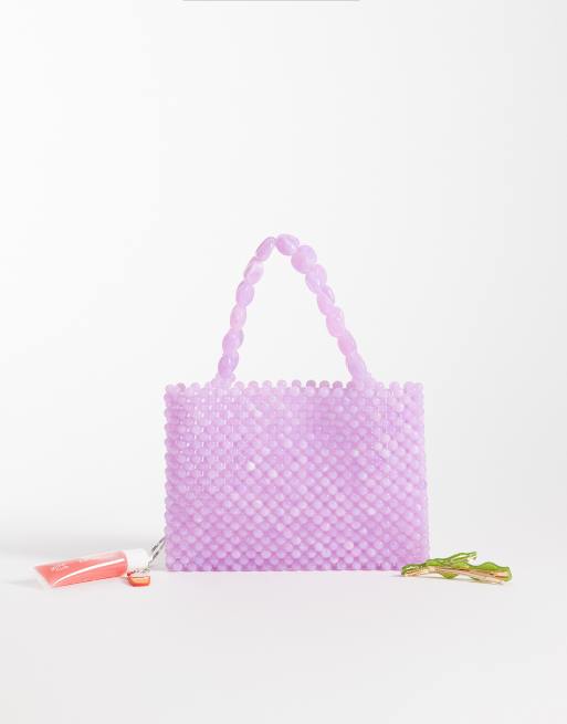 ASOS DESIGN - Mini clutch met kralen en handvat in paars, 2 van 4