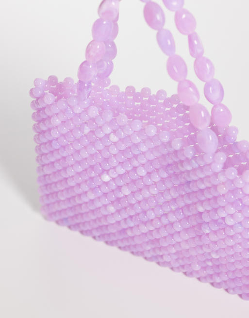 ASOS DESIGN - Mini clutch met kralen en handvat in paars, 4 van 4