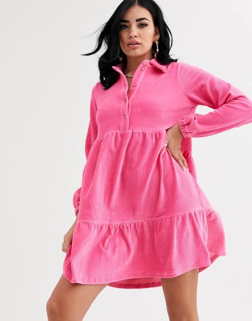 Asos pink cheap smock dress