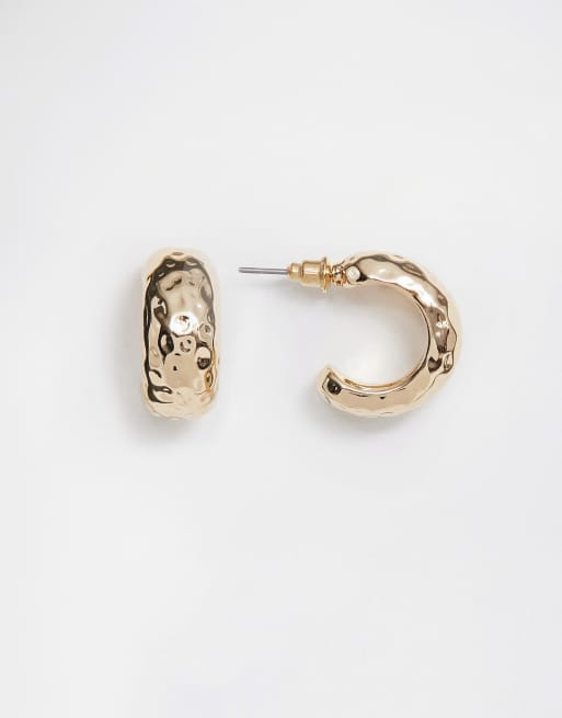 ASOS DESIGN – Mini-Creolen in abgenutzter Optik, in Gold