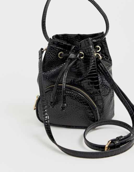 ASOS DESIGN mini croc bucket bag ASOS