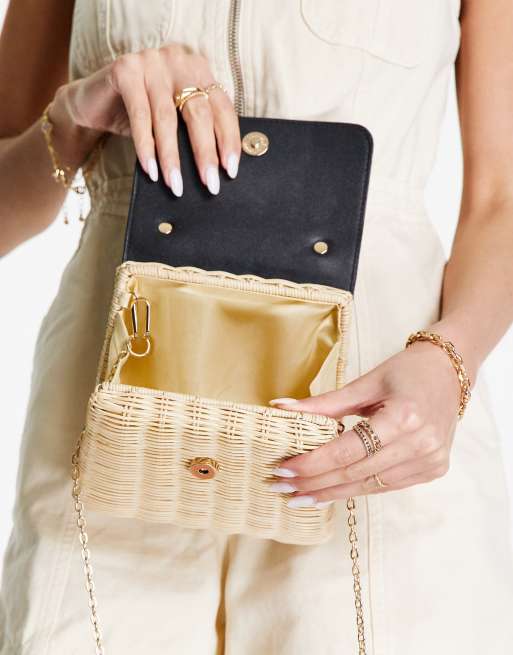 Straw Mini Crossbody Bag