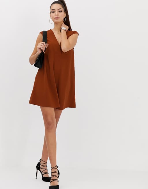 Deep v neck shift on sale dress