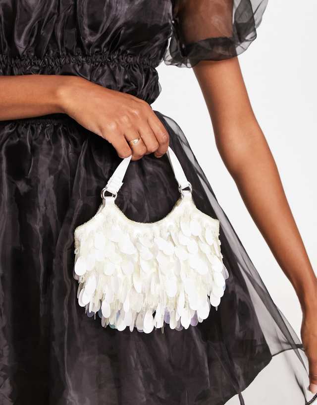 ASOS DESIGN mini disc bag in white