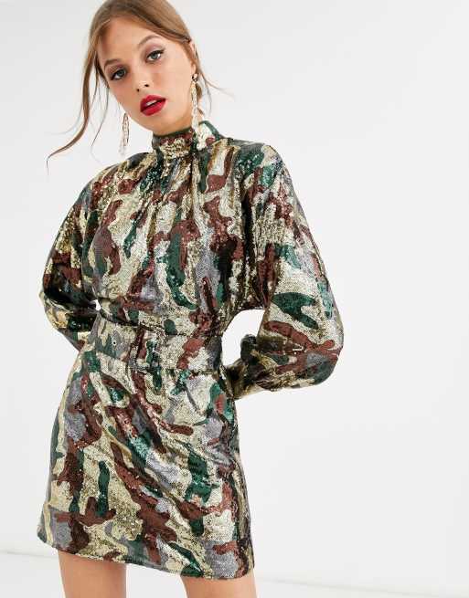 Camouflage mini outlet dress