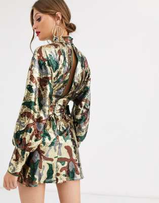 Camo store sequin dress