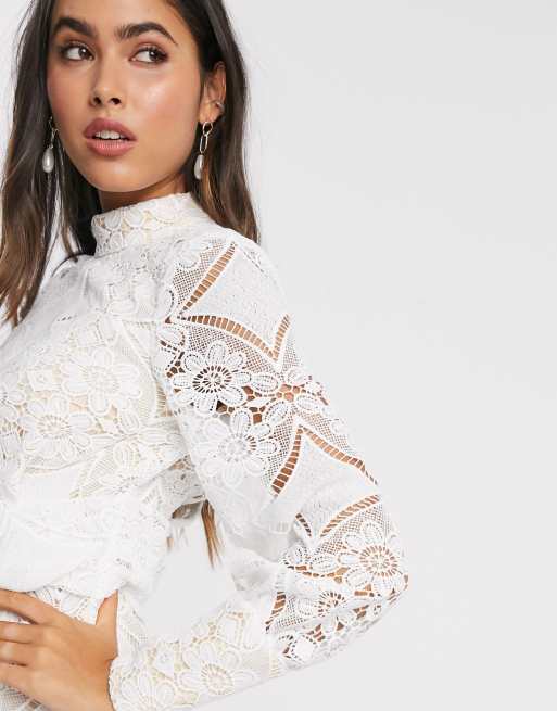 Asos white hotsell lace dress