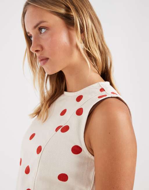 ASOS DESIGN mini dress in red polka dot, 2 of 4