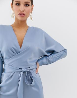 asos silk wrap dress