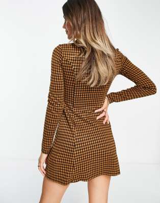 collar cut out dress