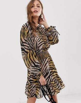 coloured animal print dress