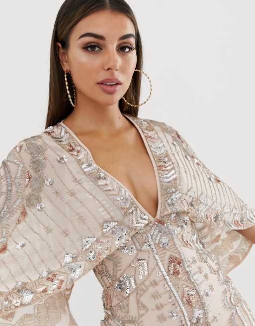 Asos embellished 2024 cape dress