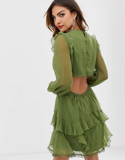 ASOS DESIGN mini dress with long sleeve and circle trim, 2 von 4