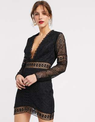 Pearl Lace Mini Dress Deepest Spruce