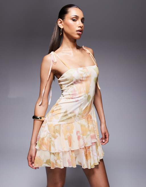 fleur printed asymmetric mini dress Toile Asymmetrical Mini Dress S