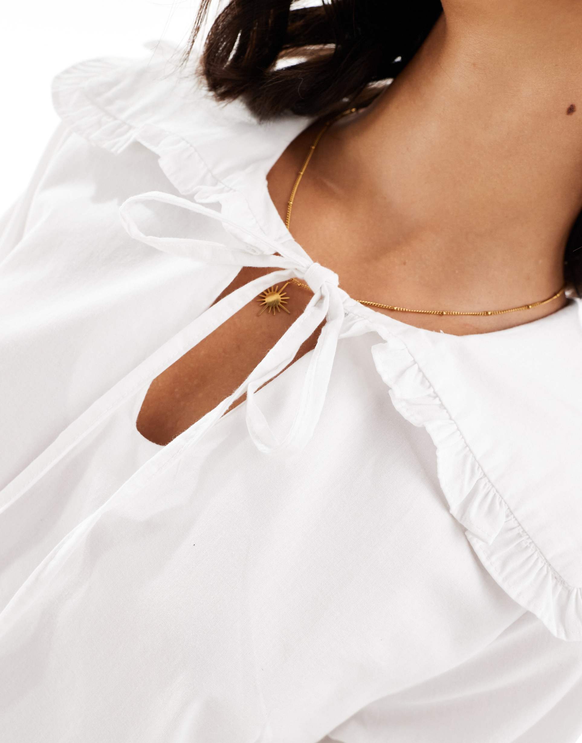 asos design mini dress with oversized collar in white