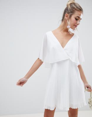 asos white pleated skirt