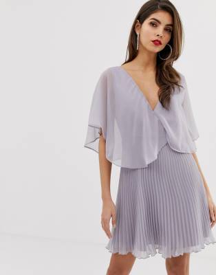 asos design mini dress with wrap skirt