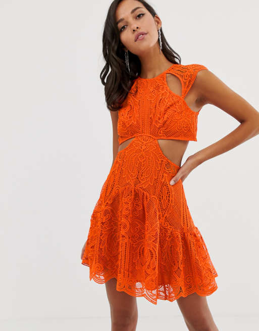 Robe discount orange dentelle