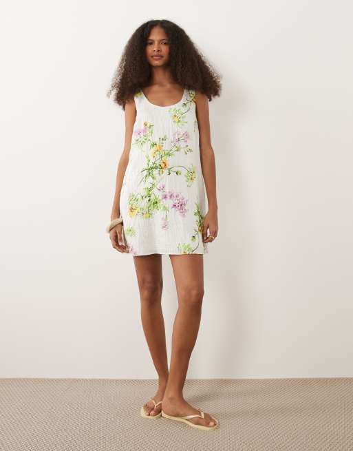 ASOS DESIGN – Mini-Etuikleid mit Schleifendetail am Rücken und buntem Blumenmuster, 2 von 4