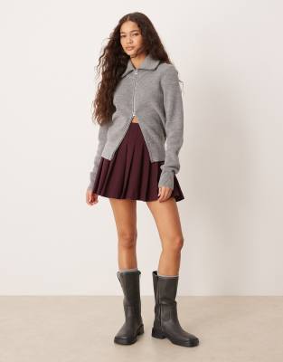 ASOS DESIGN - Mini-Faltenrock in Pflaume-Lila