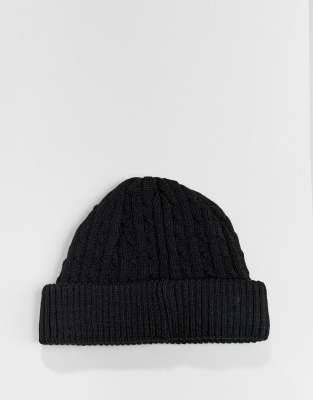 mini fisherman beanie black