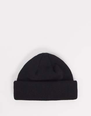 black mini fisherman beanie