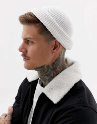 fisherman beanie white